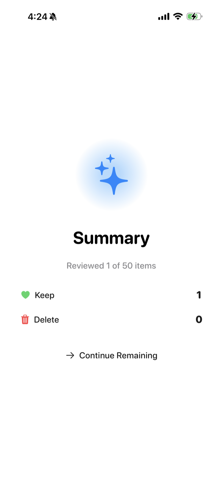 Review summary screen