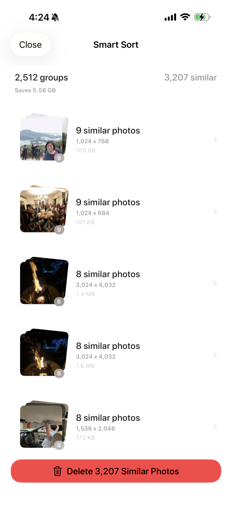 Similar photo groups